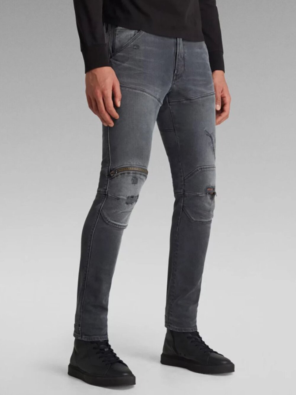 G-Star Raw 5620 3D Zip Knee Skinny Gray Jeans Size 34/32
